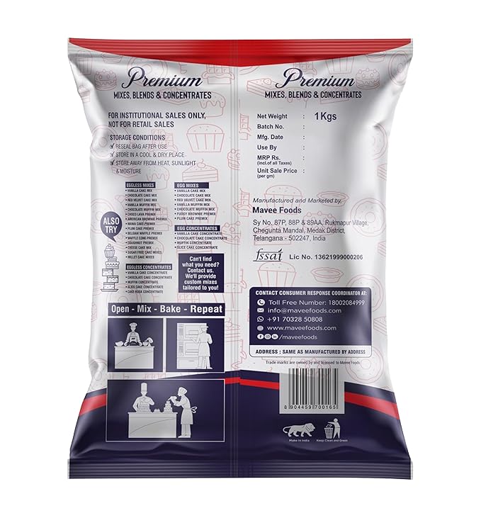 Red velvet cake premix 1kg Mavees