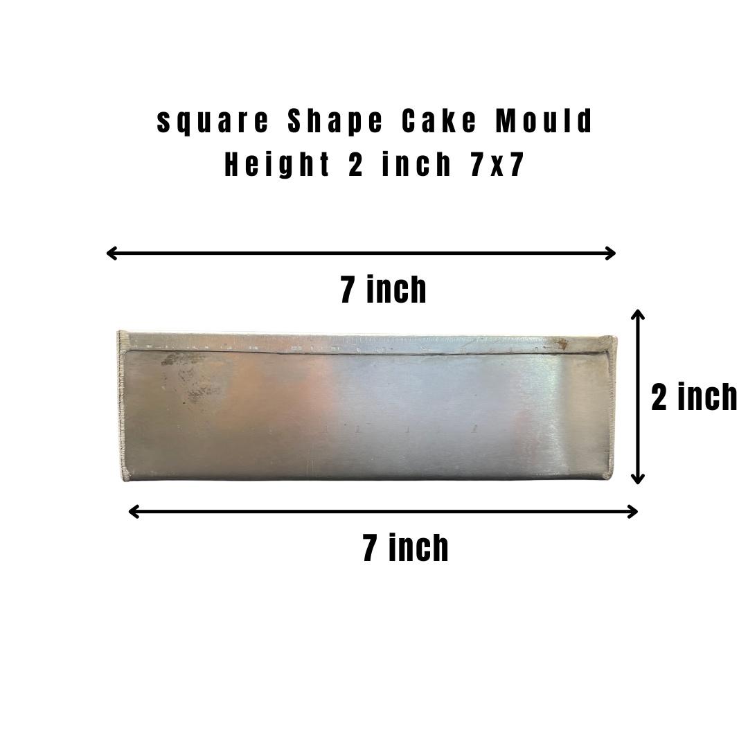 Square Cake Mould 2 inch Height - 7x7 inch